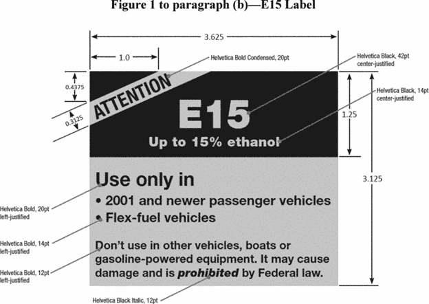Federal E15 Label