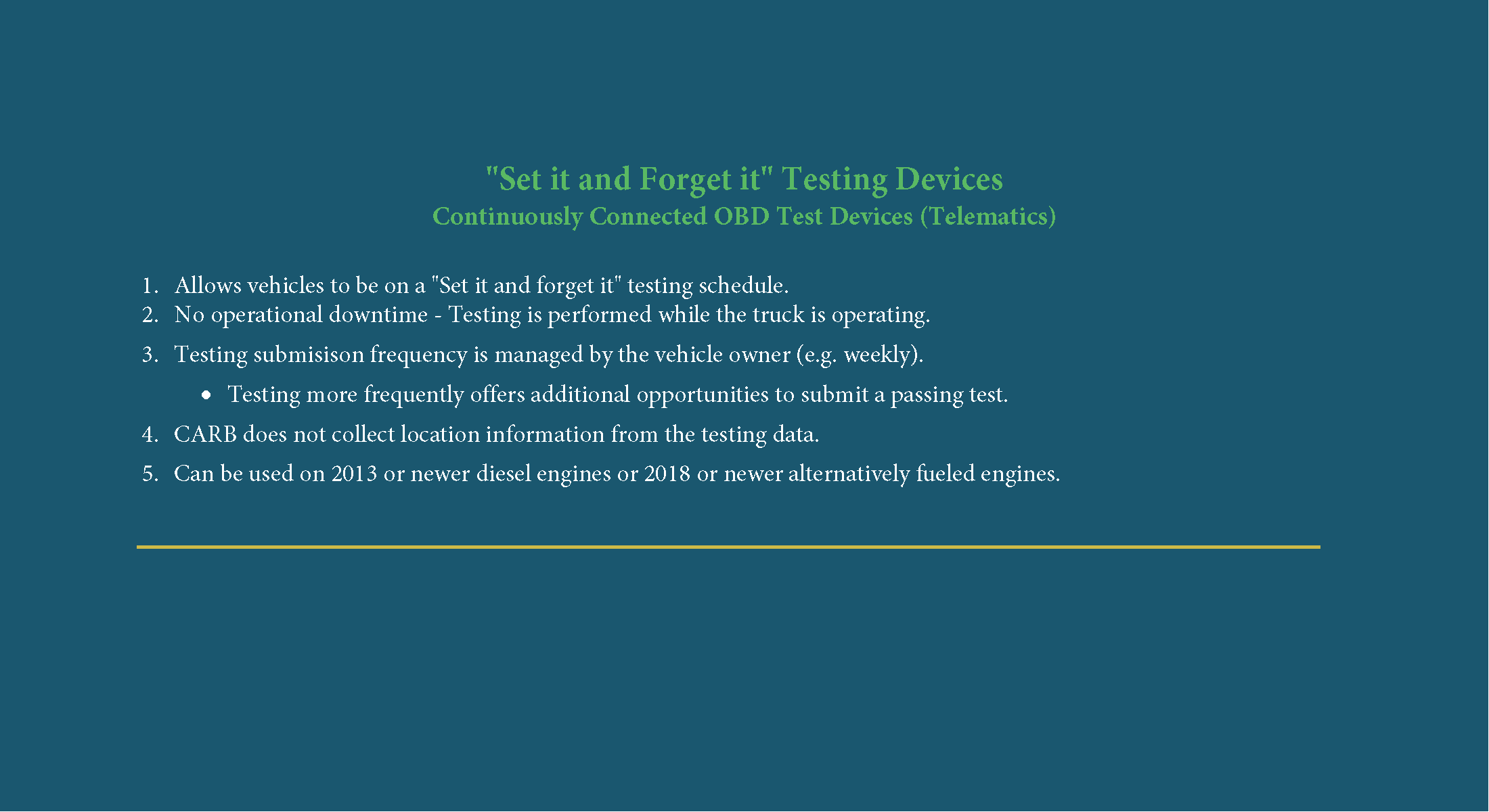 Telematics OBD testing