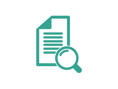 icon of a document with magnifying glass